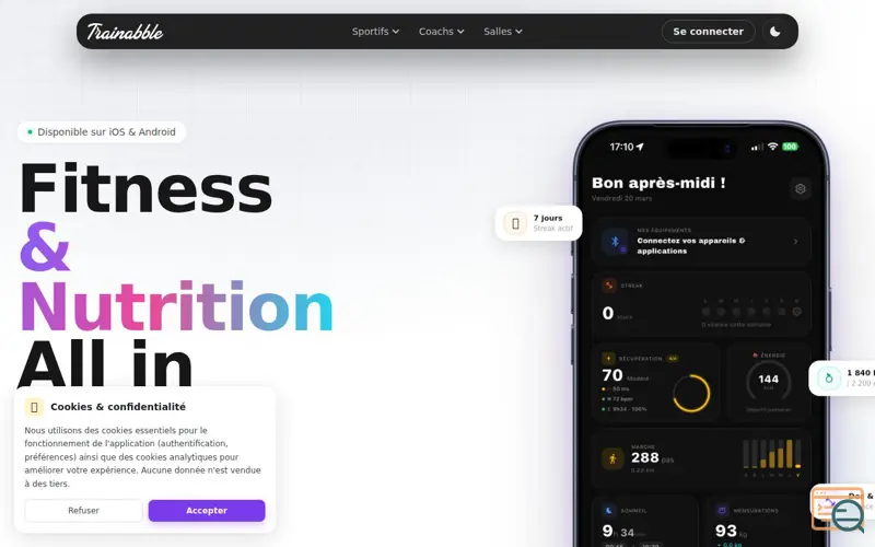 Screenshot of Trainabble