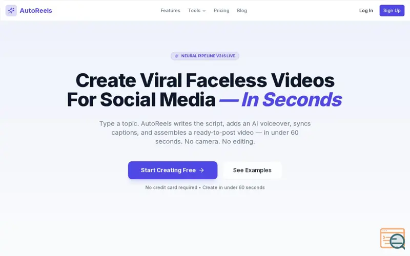 Screenshot of AutoReels