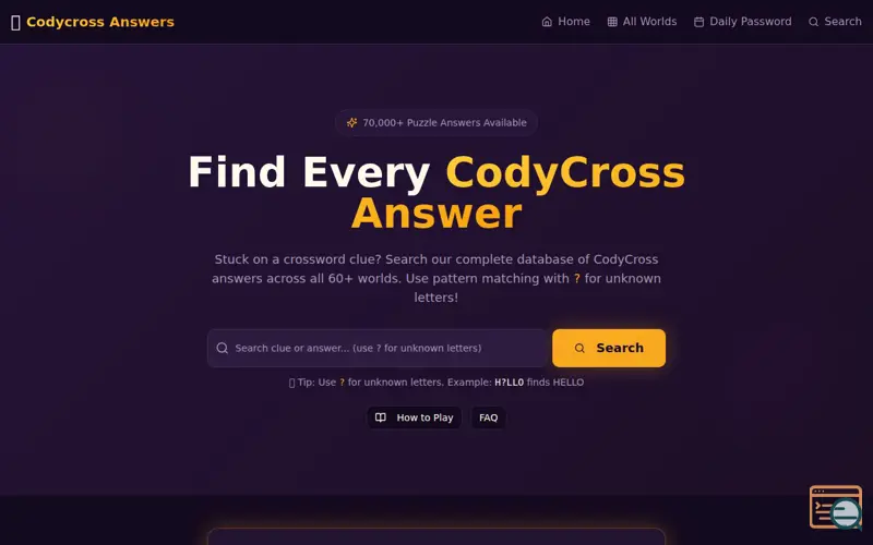 Screenshot of CodyCross Answers