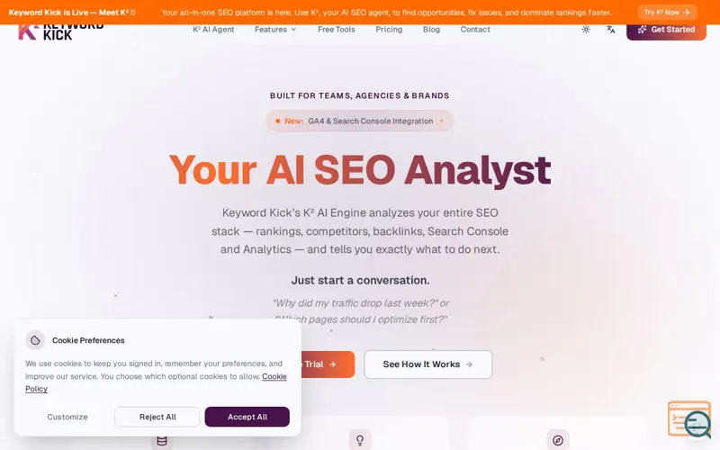 Screenshot of KeywordKick