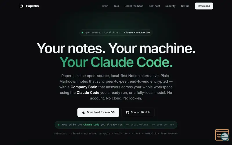 Screenshot of Open-source Notion alternative.
