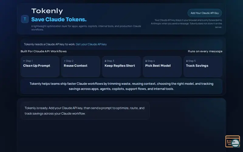 Screenshot of Tokenly