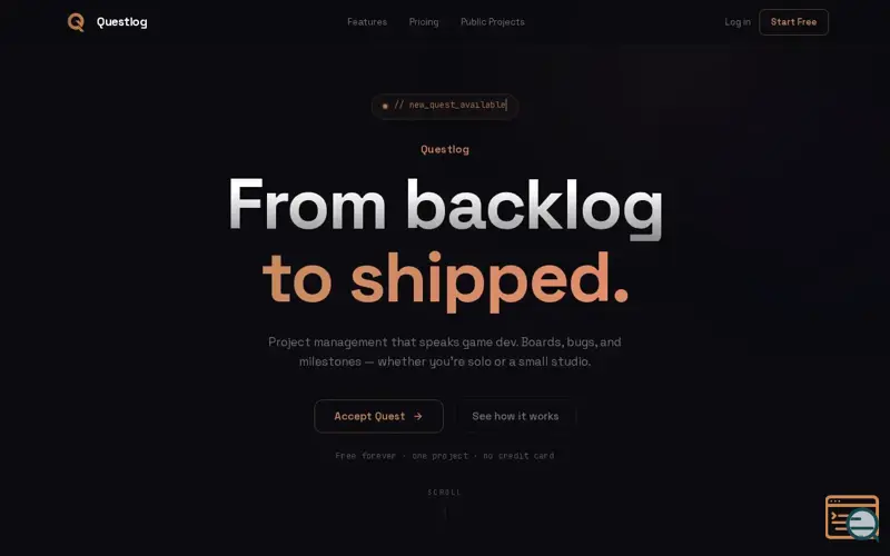 Screenshot of Questlog