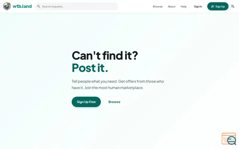 Screenshot of WTB.land