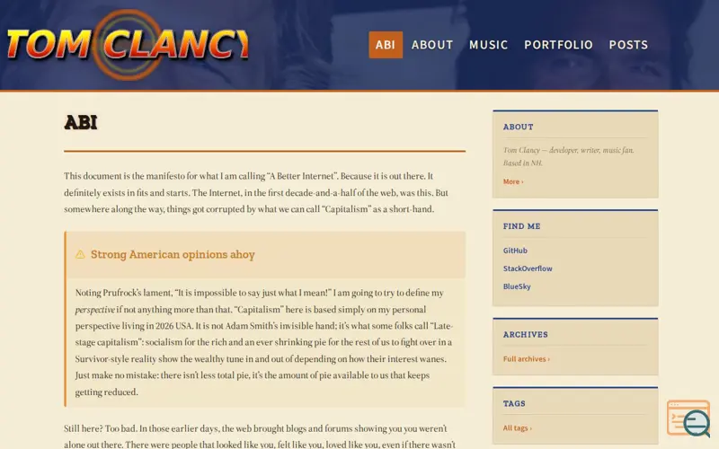 Screenshot of A Better Internet