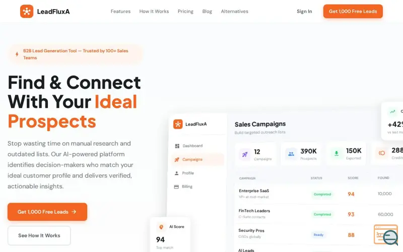 Screenshot of LeadFluxA