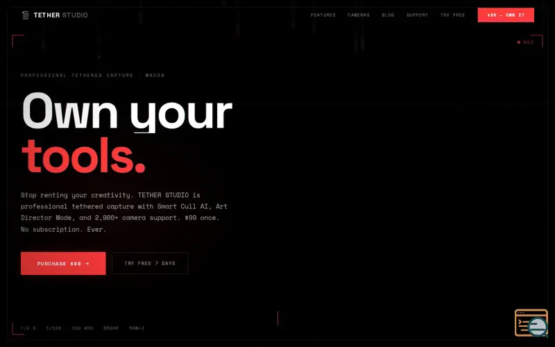 Screenshot of TETHER STUDIO