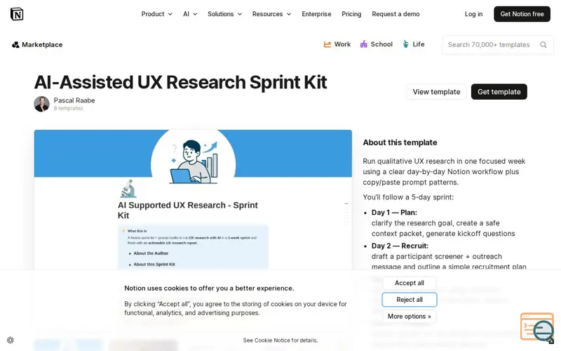 Screenshot of AI‑Assisted UX Research Sprint Kit
