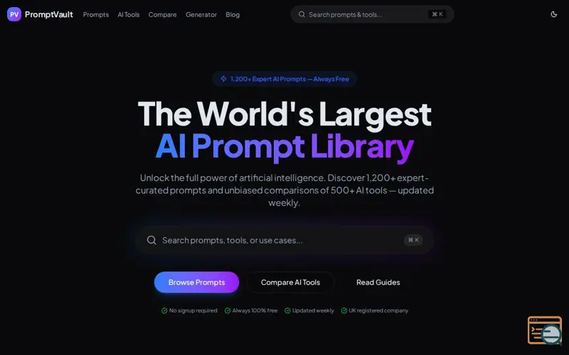 Screenshot of PromptVault