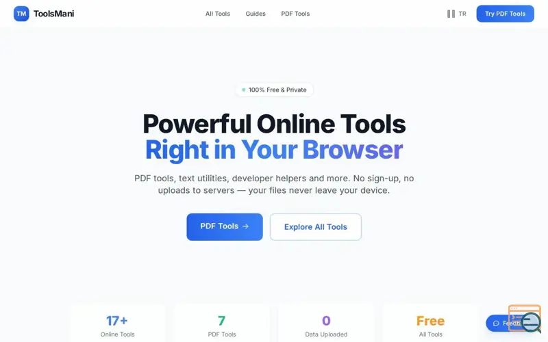 Screenshot of ToolsMani