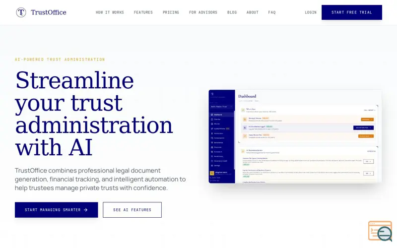 Screenshot of TrustOffice
