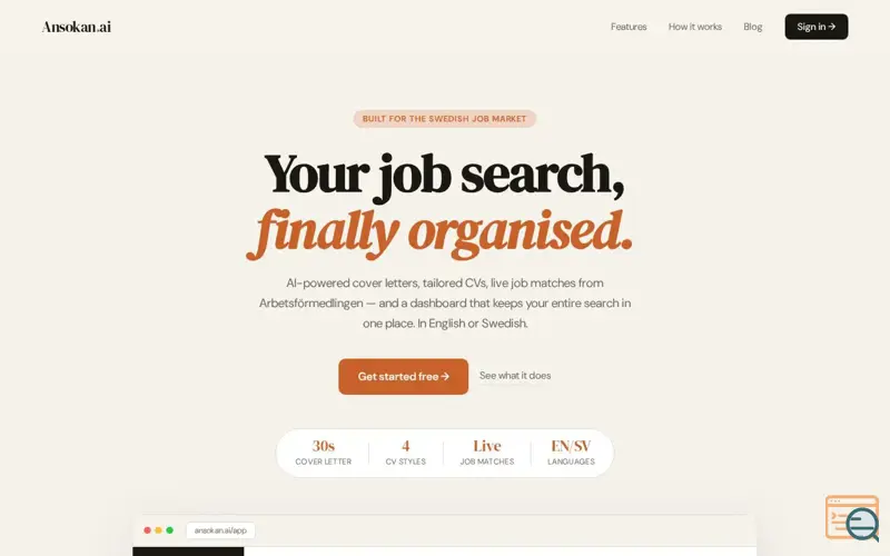 Screenshot of Ansokan.ai
