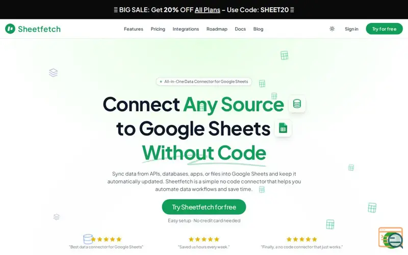 Screenshot of sheetfetch