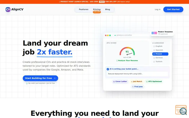 Screenshot of AlignCV