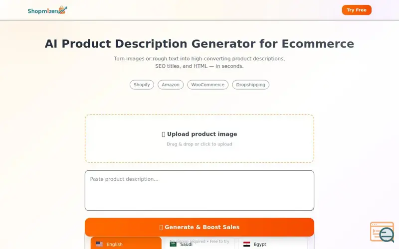Screenshot of Shopimizers