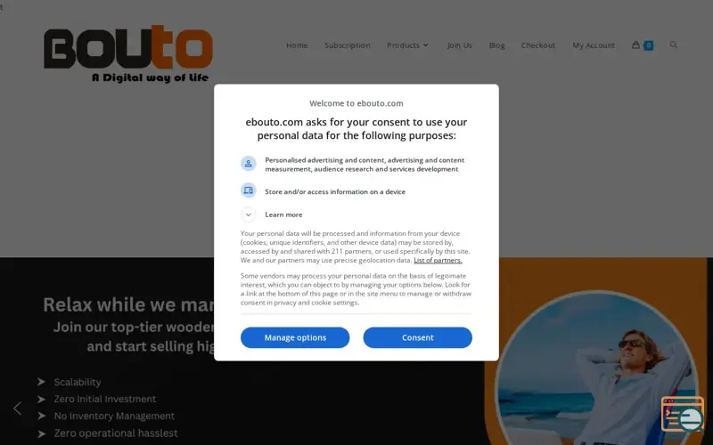 Screenshot of Wooden home decor | Ebouto