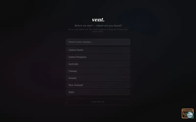 Screenshot of vent.