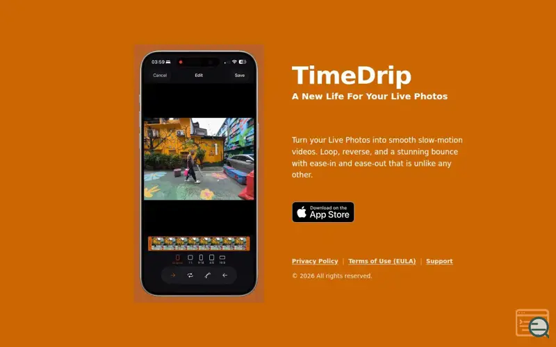 Screenshot of TimeDrip