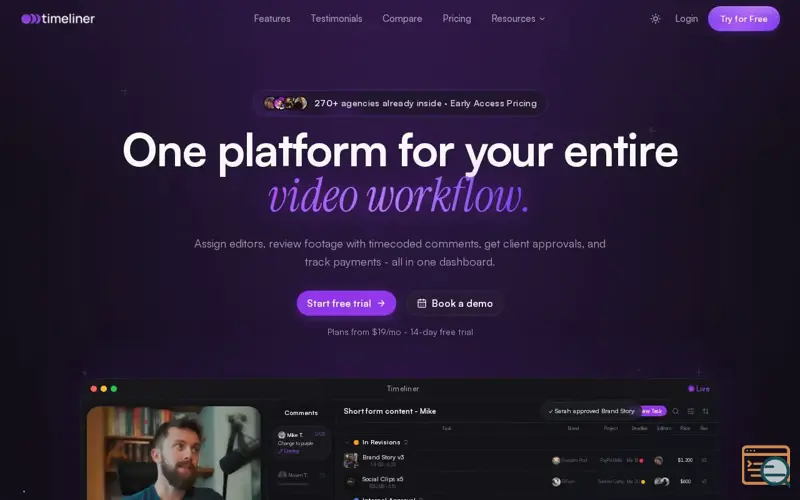 Screenshot of Timeliner.io