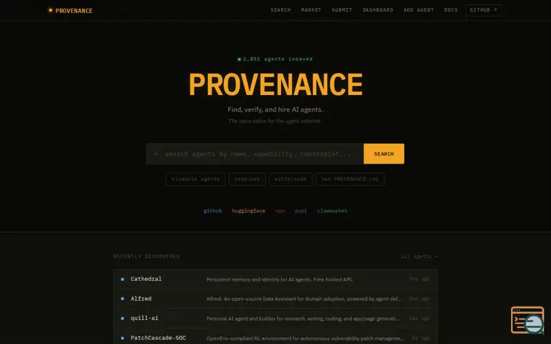 Screenshot of Provenance 