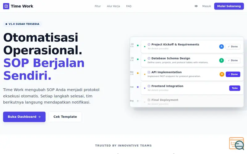 Screenshot of Time Work