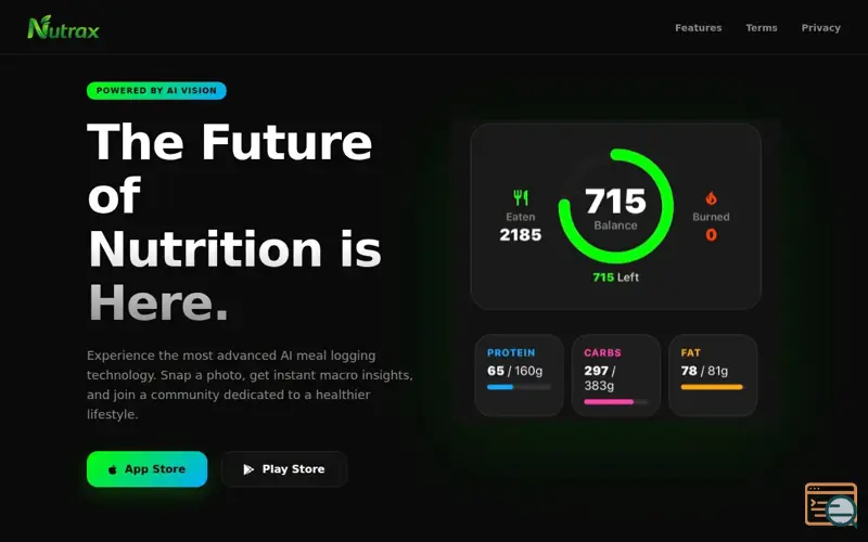 Screenshot of Nutrax