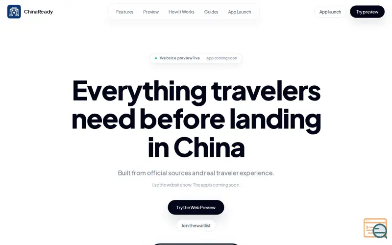 Screenshot of ChinaReady