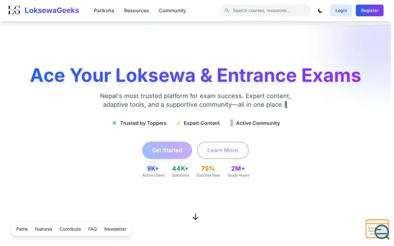 Screenshot of LoksewaGeeks