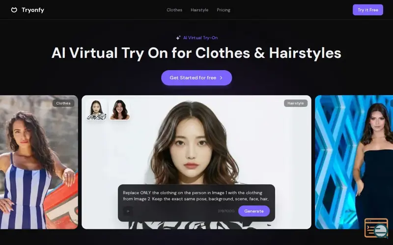 Screenshot of TryOnfy