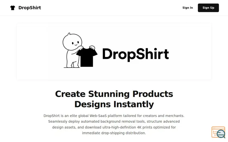 Screenshot of DropShirt