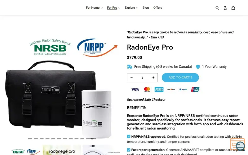 Screenshot of Ecosense