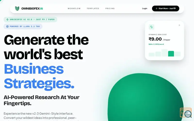 Screenshot of OMNIBIOFEX AI