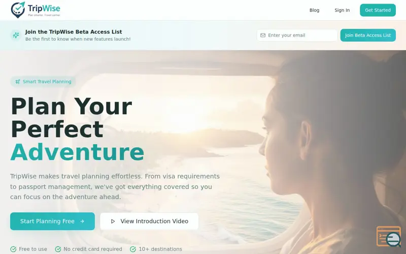 Screenshot of TripWise