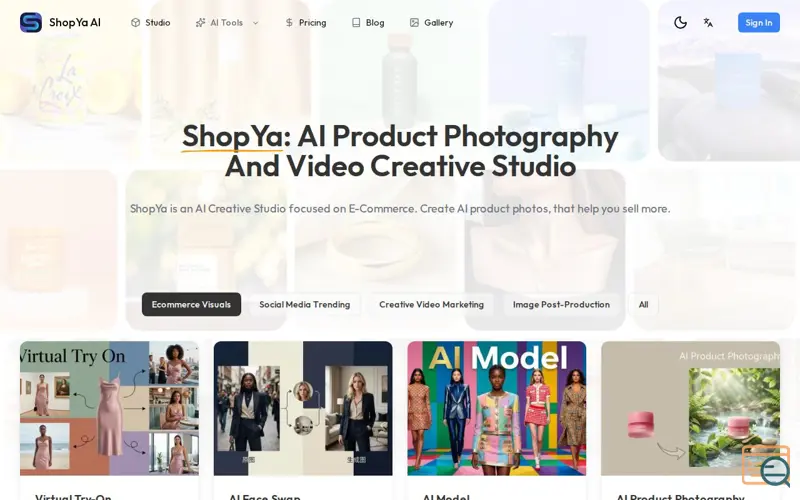 Screenshot of ShopYa AI