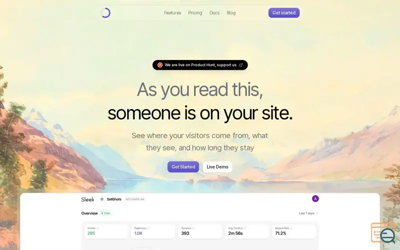 Screenshot of Sleek Analytics