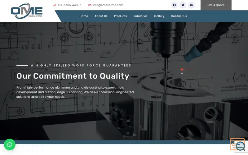 Screenshot of OME Verma Industry