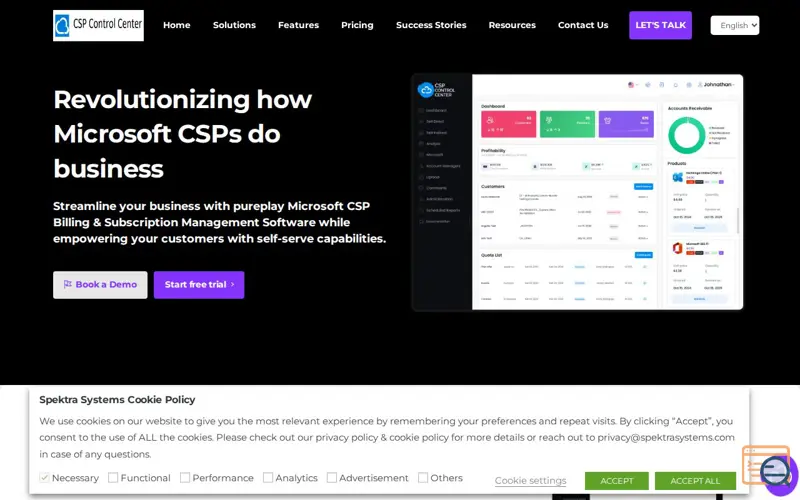 Screenshot of CSP Control Center