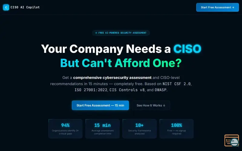 Screenshot of AI CISO Copilot