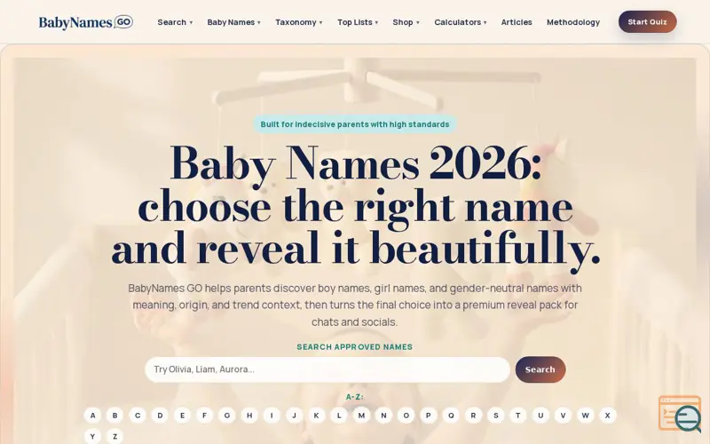 Screenshot of BabyNames GO