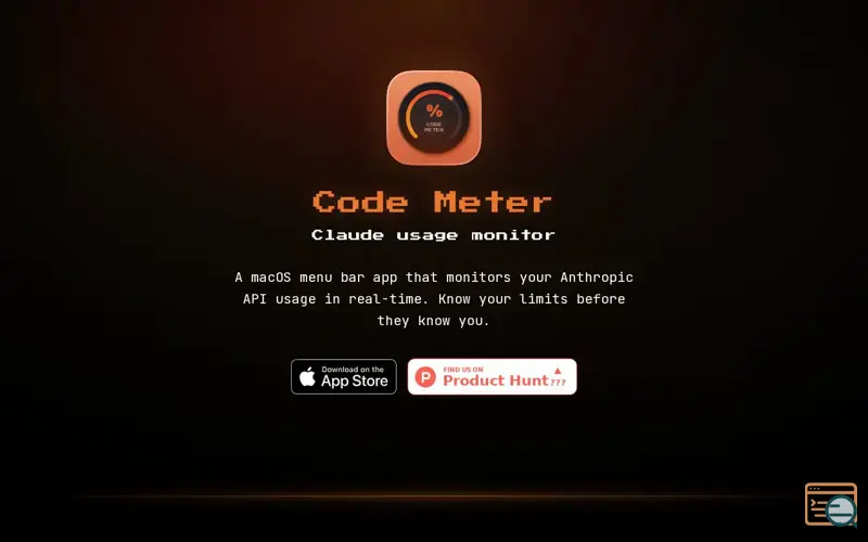 Screenshot of Code Meter - Claude Usage Monitor macOS