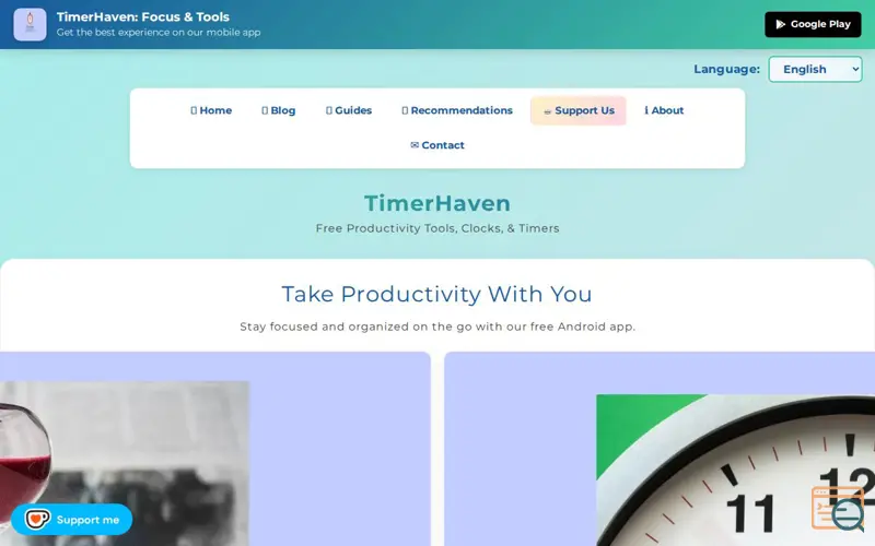 Screenshot of TimerHaven