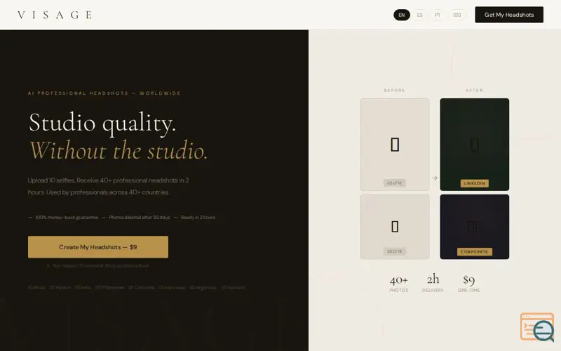 Screenshot of VISAGE