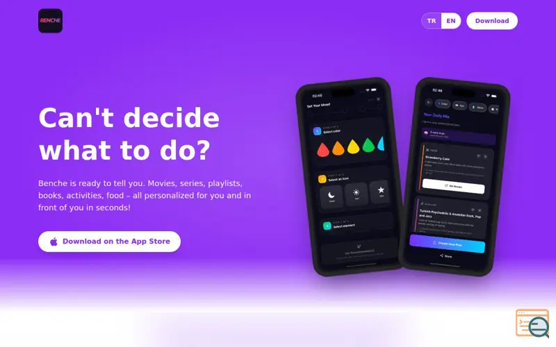 Screenshot of Benche: End Decision Fatigue