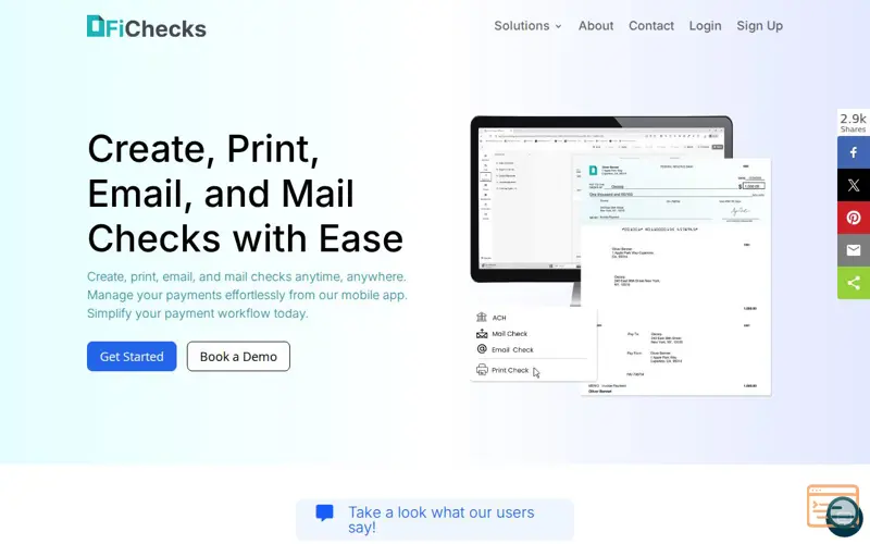 Screenshot of FiChecks