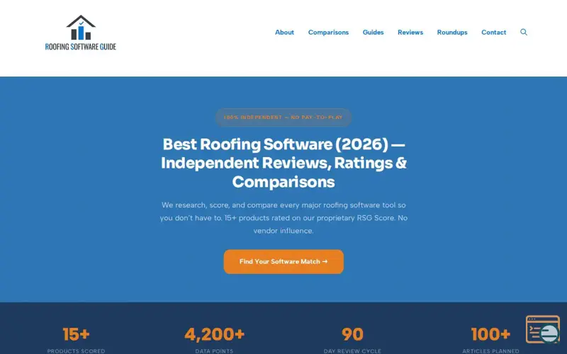 Screenshot of Roofing Software Guide