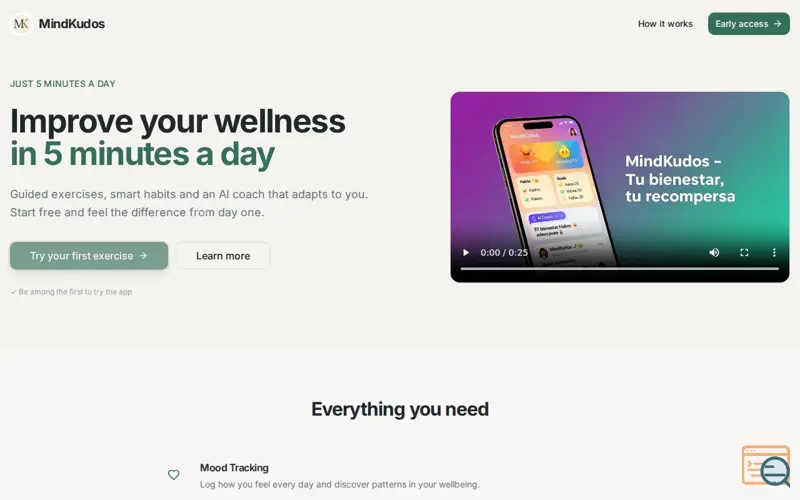 Screenshot of MindKudos
