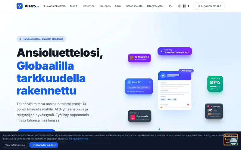 Screenshot of VisaroCV