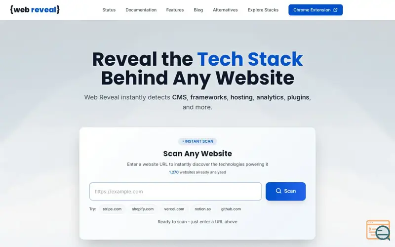 Screenshot of Web Reveal