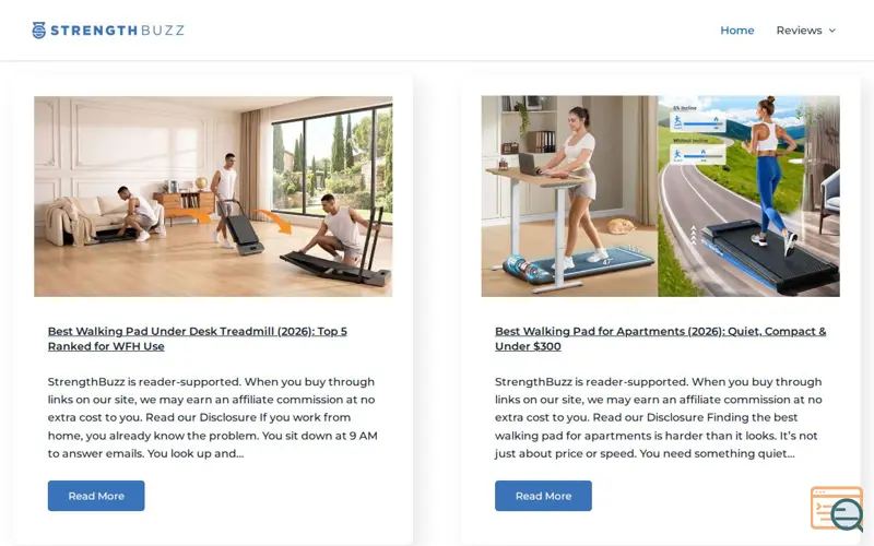 Screenshot of StrengthBuzz