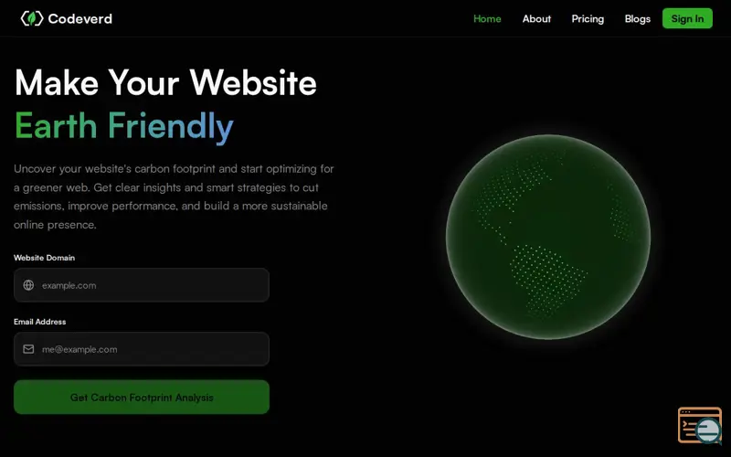 Screenshot of Codeverd